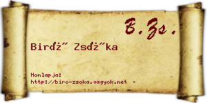 Biró Zsóka névjegykártya