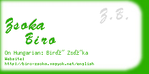 zsoka biro business card